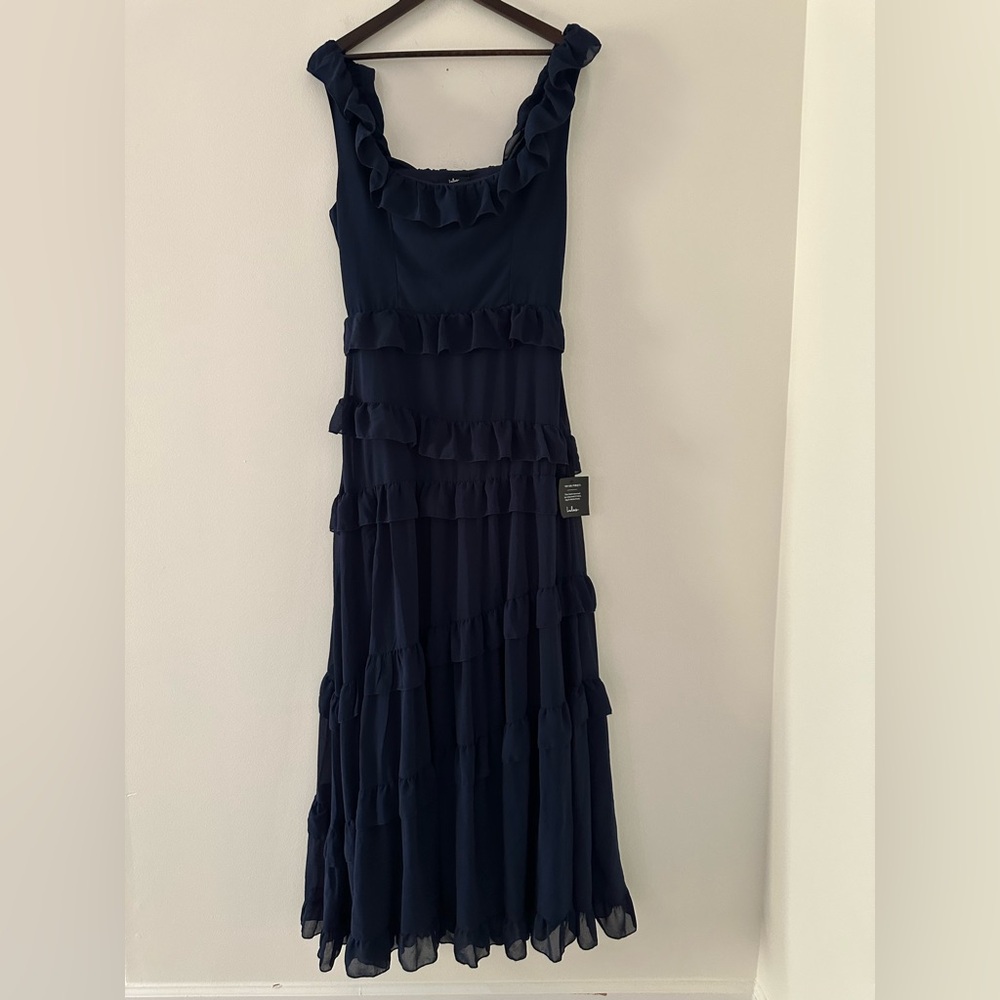 NWT Lulus Compelling Romantic Dark Blue
Ruffled Tiered Maxi Dress - Picture 6 of 15